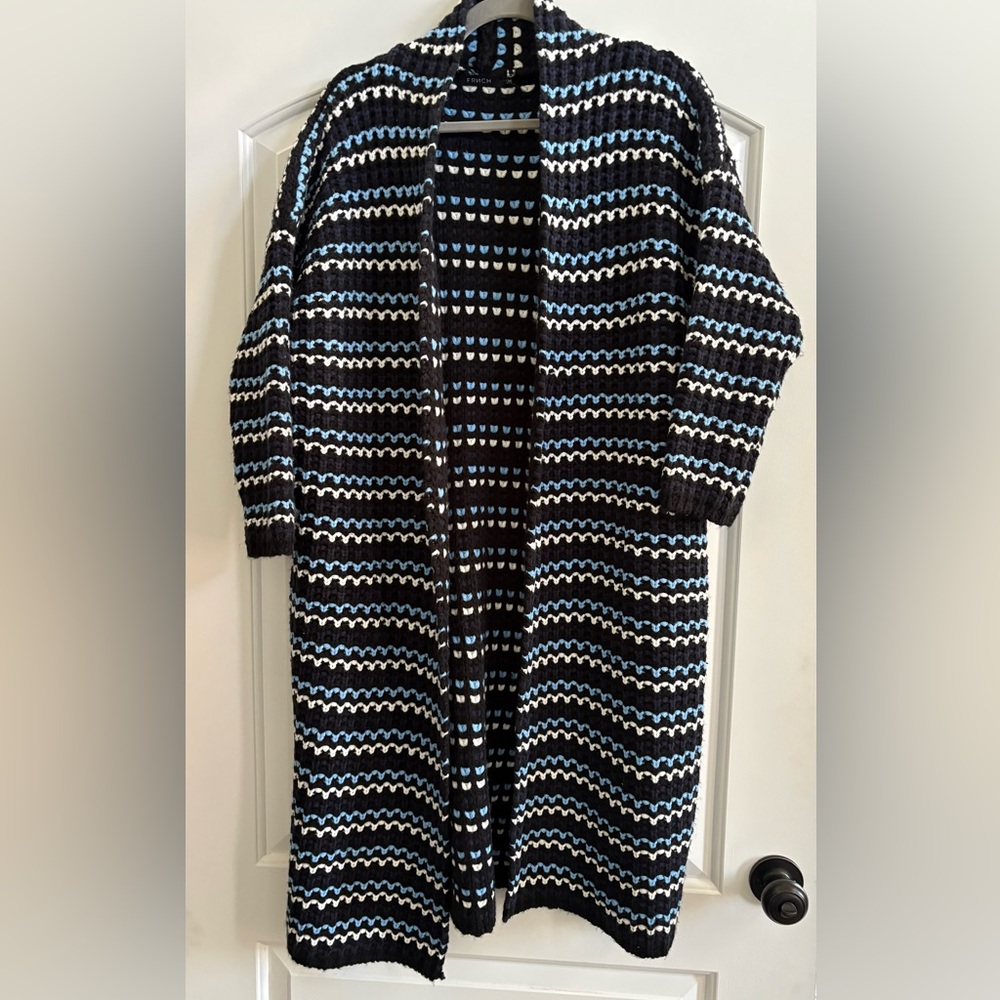 FRNCH Black and White Patterned Cardigan